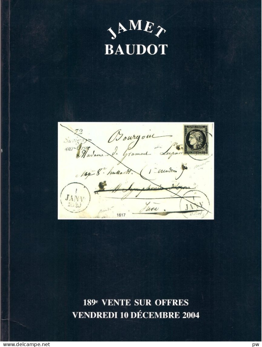 VENTES JAMET – JF BAUDOT  2004  1 Catalogue De Vente. - Auktionskataloge