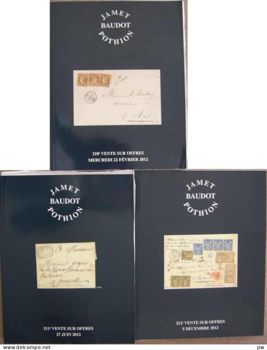 VENTES JAMET – JF BAUDOT  2012  3 Catalogues De Vente. - Auktionskataloge