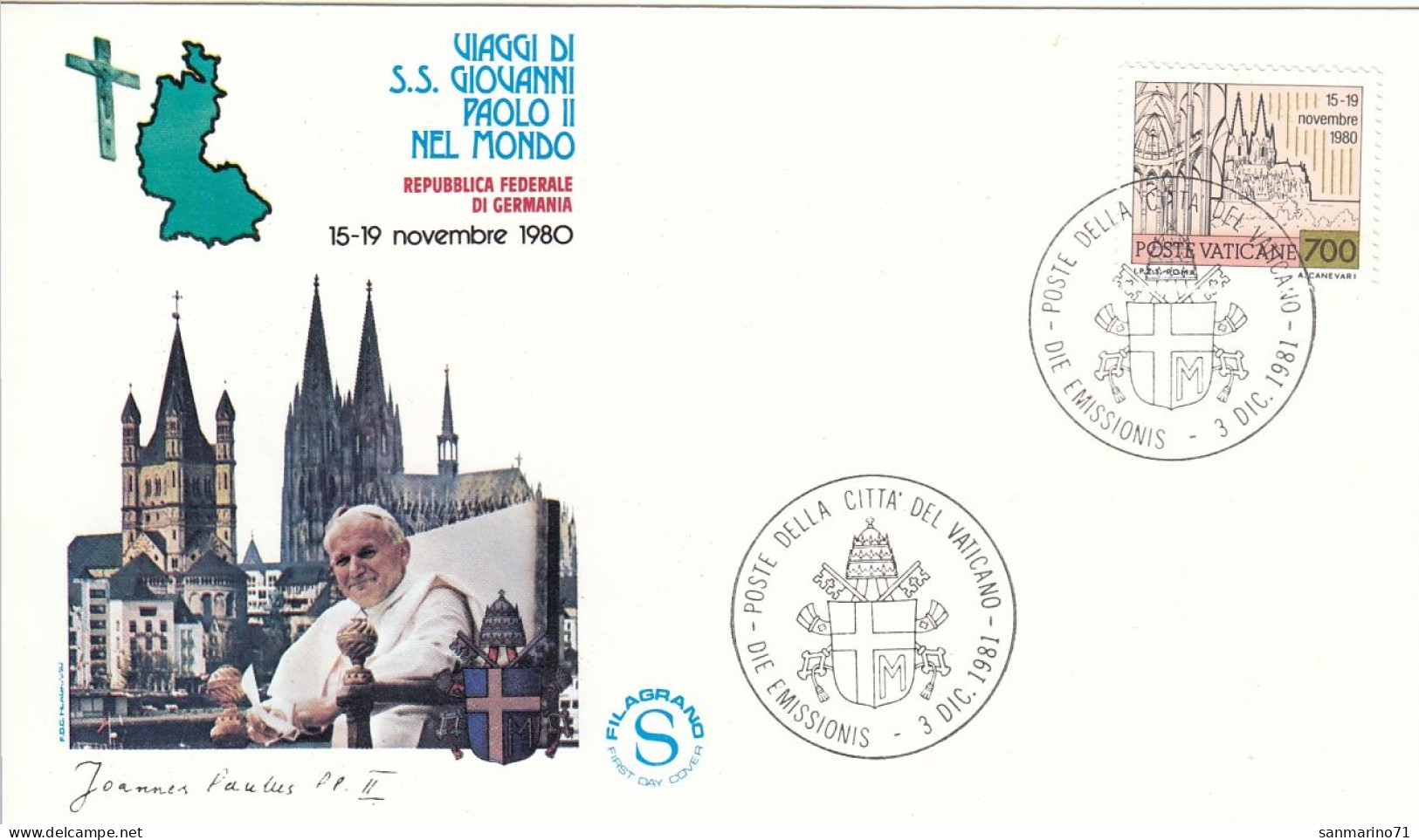 VATICAN Cover 2-93,popes Travel 1981 - Brieven En Documenten