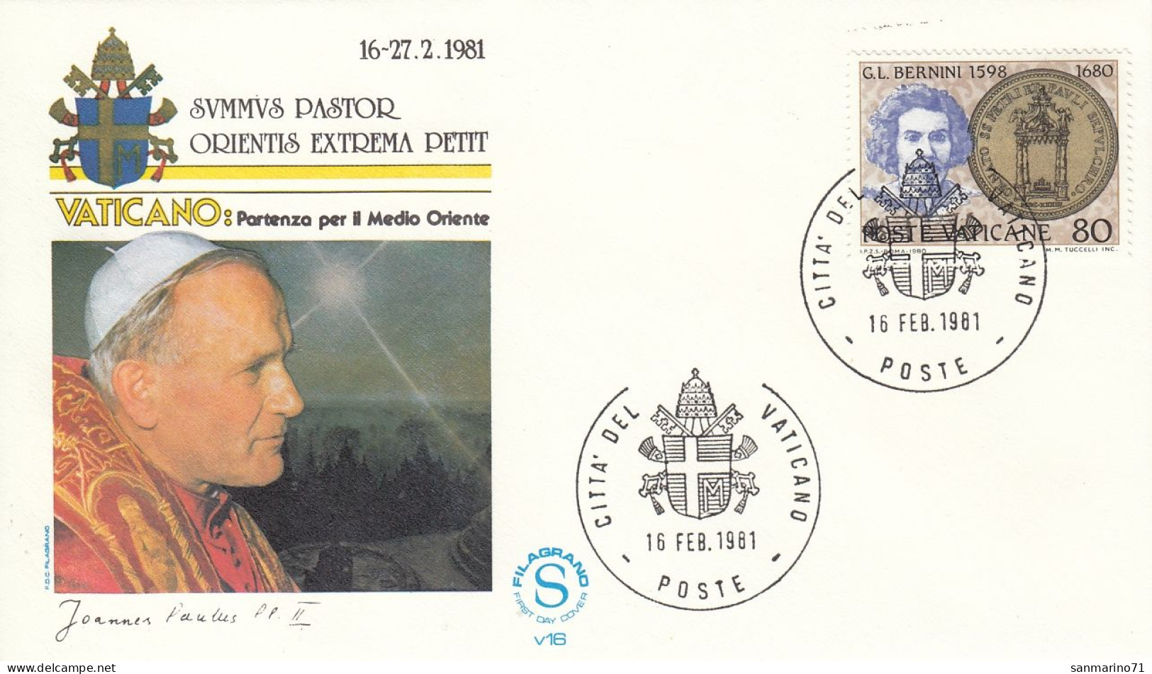 VATICAN Cover 2-94,popes Travel 1981 - Briefe U. Dokumente