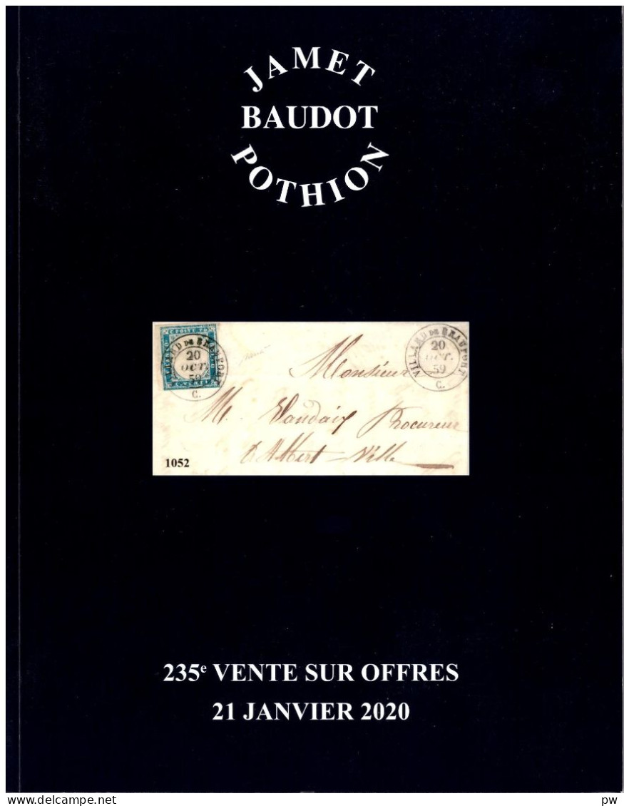 VENTES JAMET – JF BAUDOT  2020  1 Catalogue De Vente. - Cataloghi Di Case D'aste