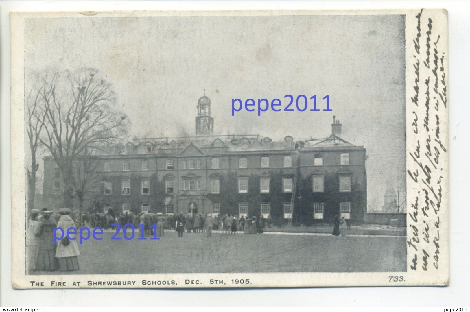 CPA (Angleterre - Shropshire) - The Fire At SHREWSBURY SCHOOLS (Dec. 5th.1905) (Shipped On Dec. 7th 1905) - Uncommon! - Shropshire