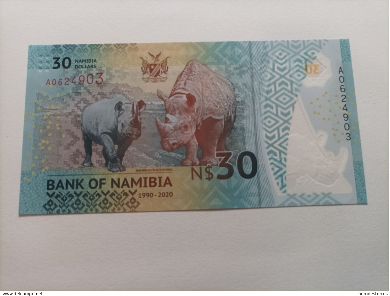 Billete De Namibia De 30 Dólares, Serie A, Conmemorativo, Año 2020, UNC - Namibië