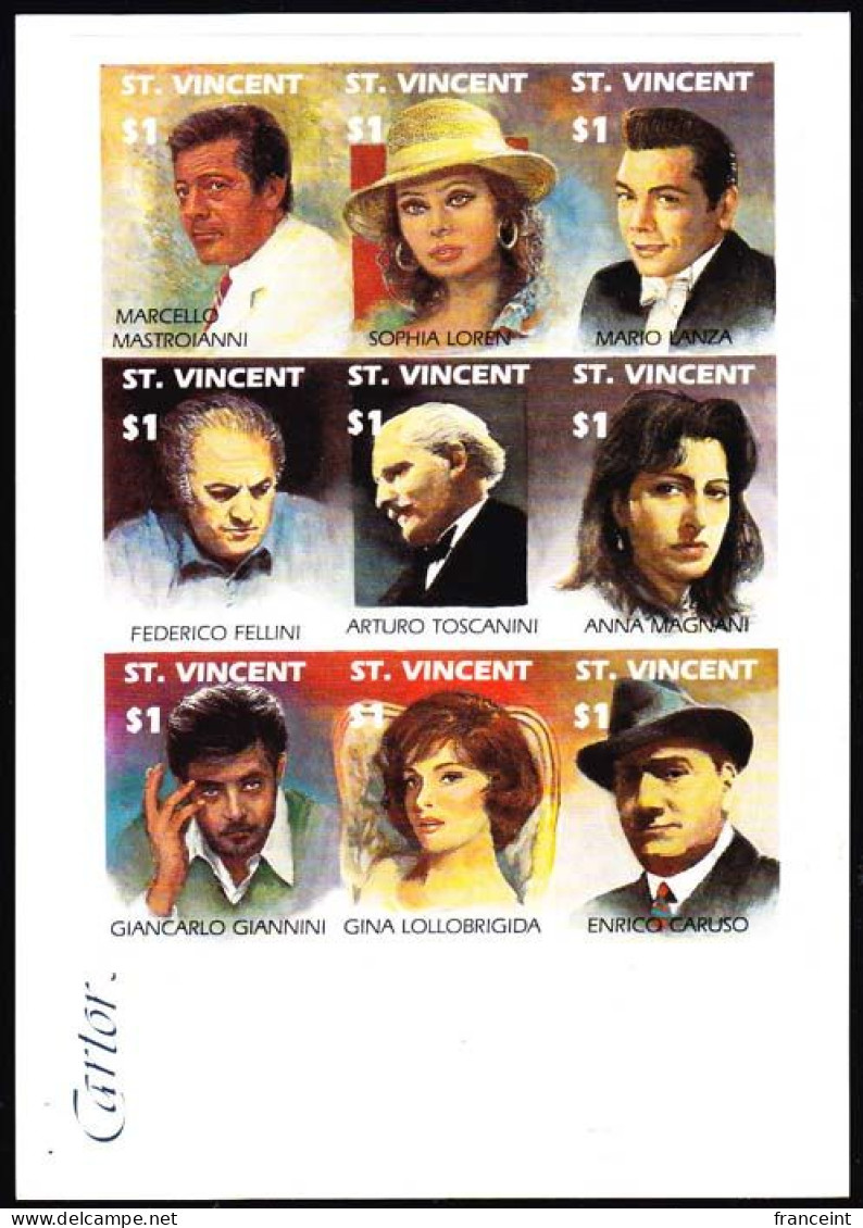 ST. VINCENT(1991) Marcello Mastroianni. Sophia Loren. Mario Lanza. Federico Fellini. Arturo Toscanini. Anna Magnani. Gia - St.Vincent (1979-...)