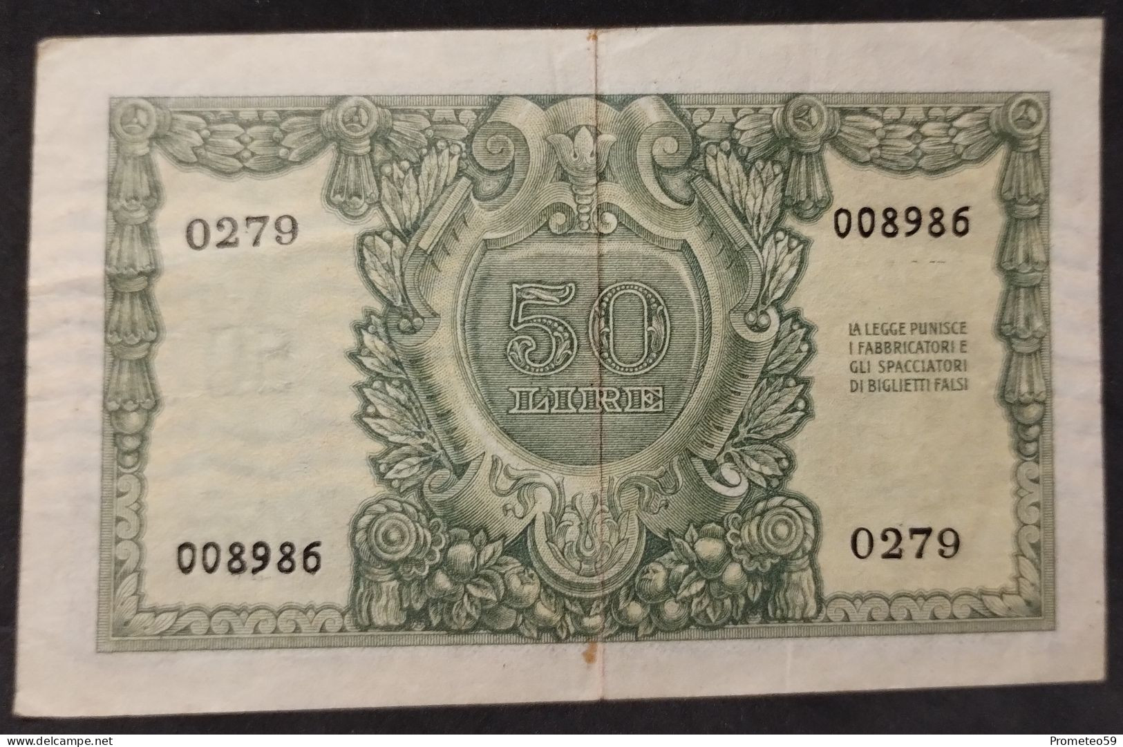 Italia – Billete Banknote De 50 Liras – 1951 – Firmas: Bolaffi – Cavallaro – Giovinco - 50 Lire