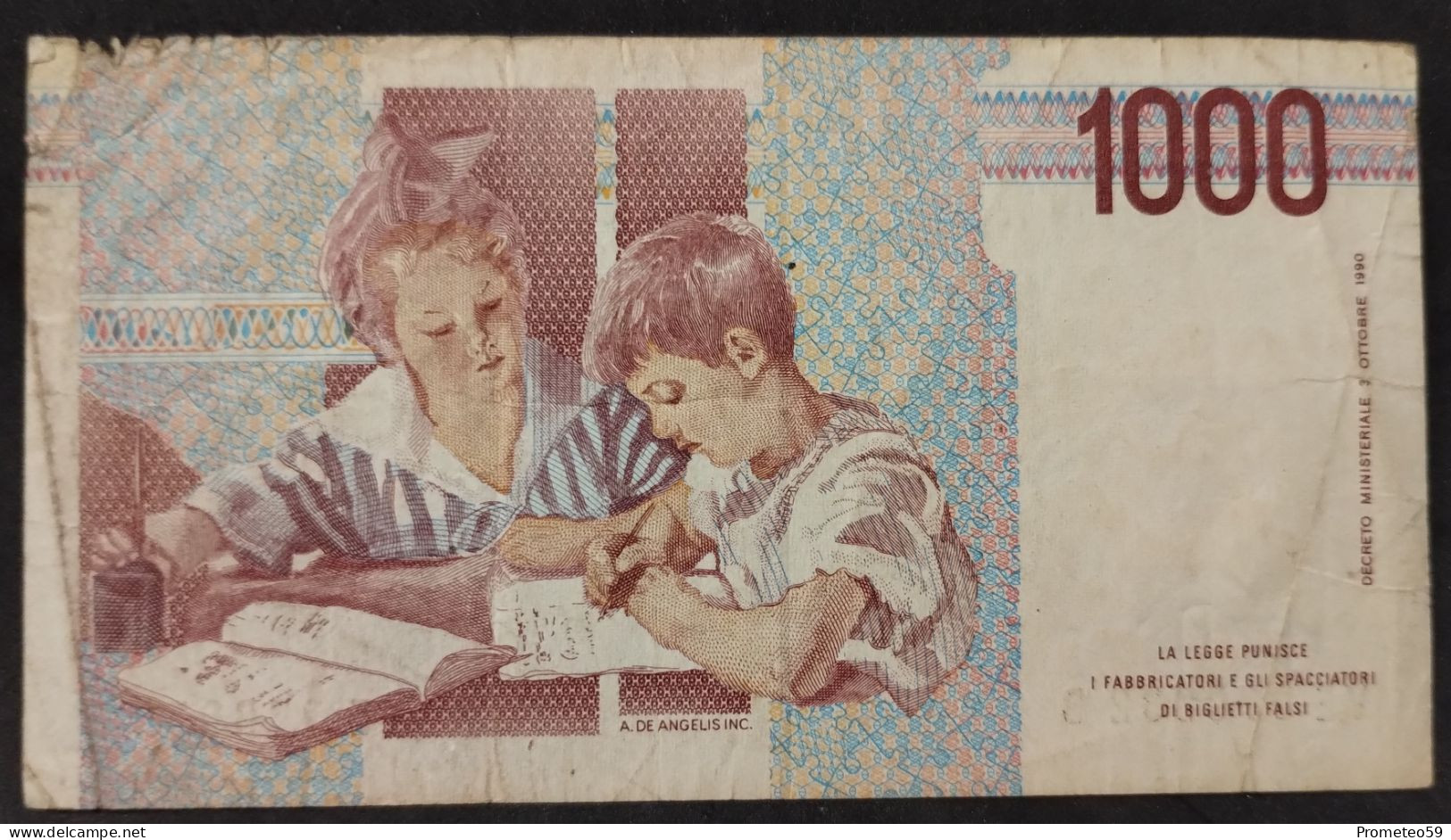 Italia – Billete Banknote De 1.000 Liras – 1990 - 1000 Liras