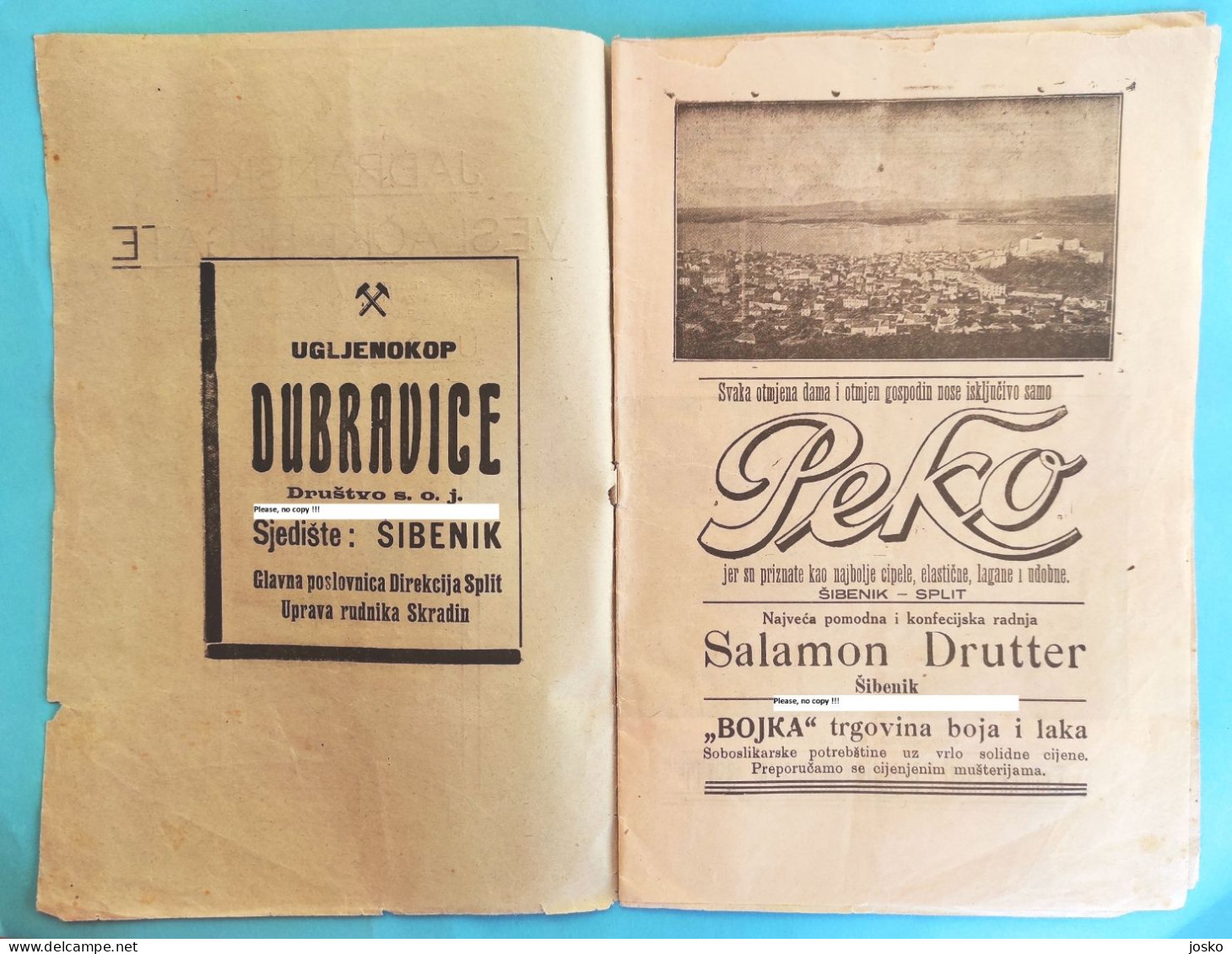 JADRANSKE VESLAČKE REGATE ŠIBENIK 1934 - Croatia Rowing Programme * Aviron Rudersport Rudern Ruder Canottaggio Programm - Aviron