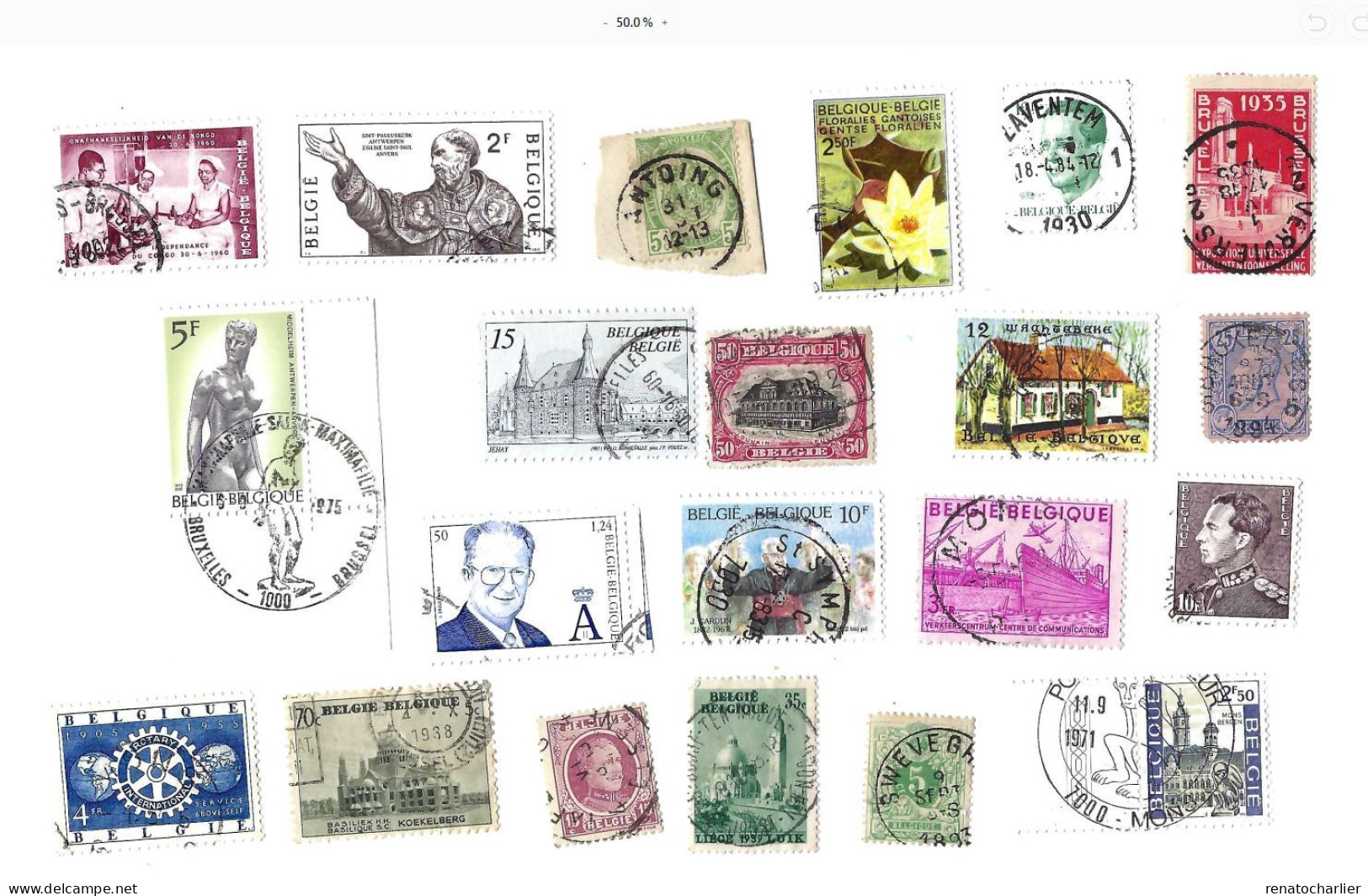 Collection De 90 Timbres Oblitérés. - Sammlungen