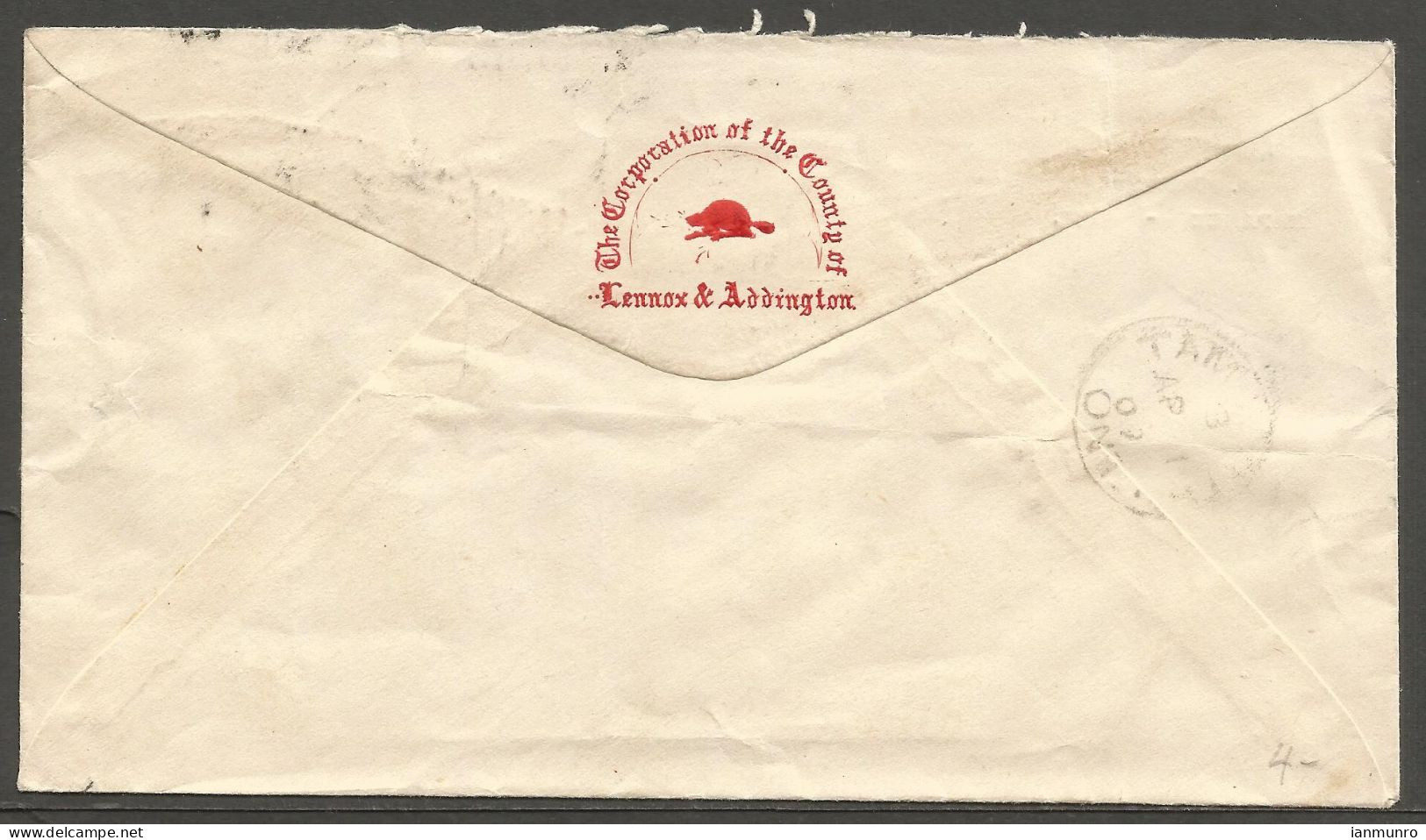 1909 Lennox & Addington County Cover 2c Edward CDS Napanee Ont To Tamworth Ontario - Historia Postale