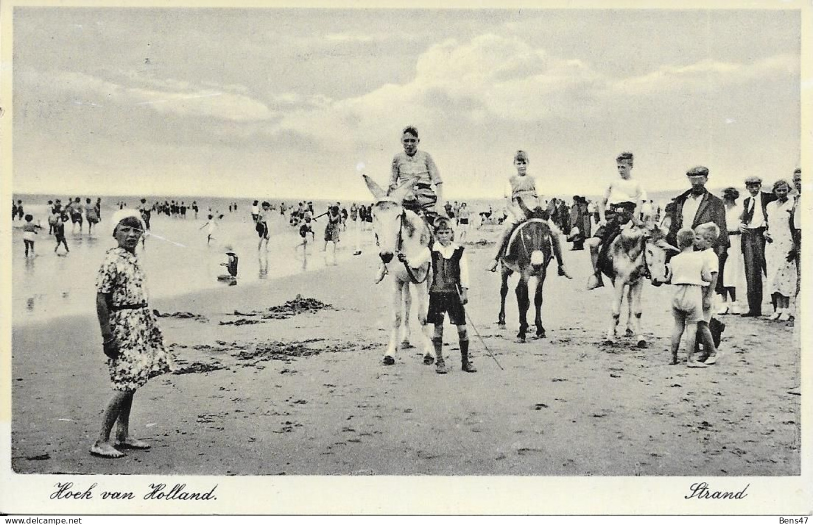 Hoek Van Holland Ezeltje Rijden Op Het Strand Gelopen 23-8-1939 - Hoek Van Holland