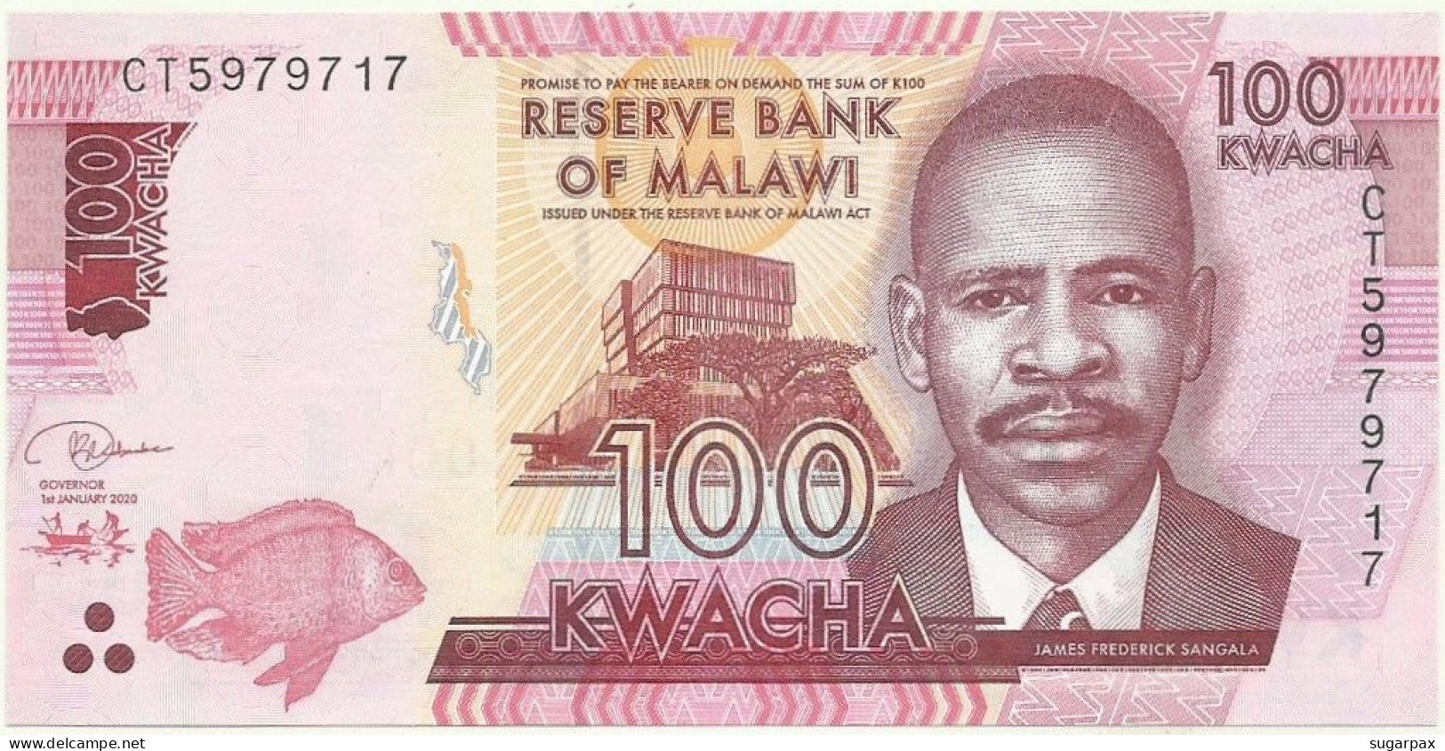 MALAWI - 100 Kwacha - 2020 ( 2022 ) - Pick: 65.e - Unc. - Série CT - Malawi