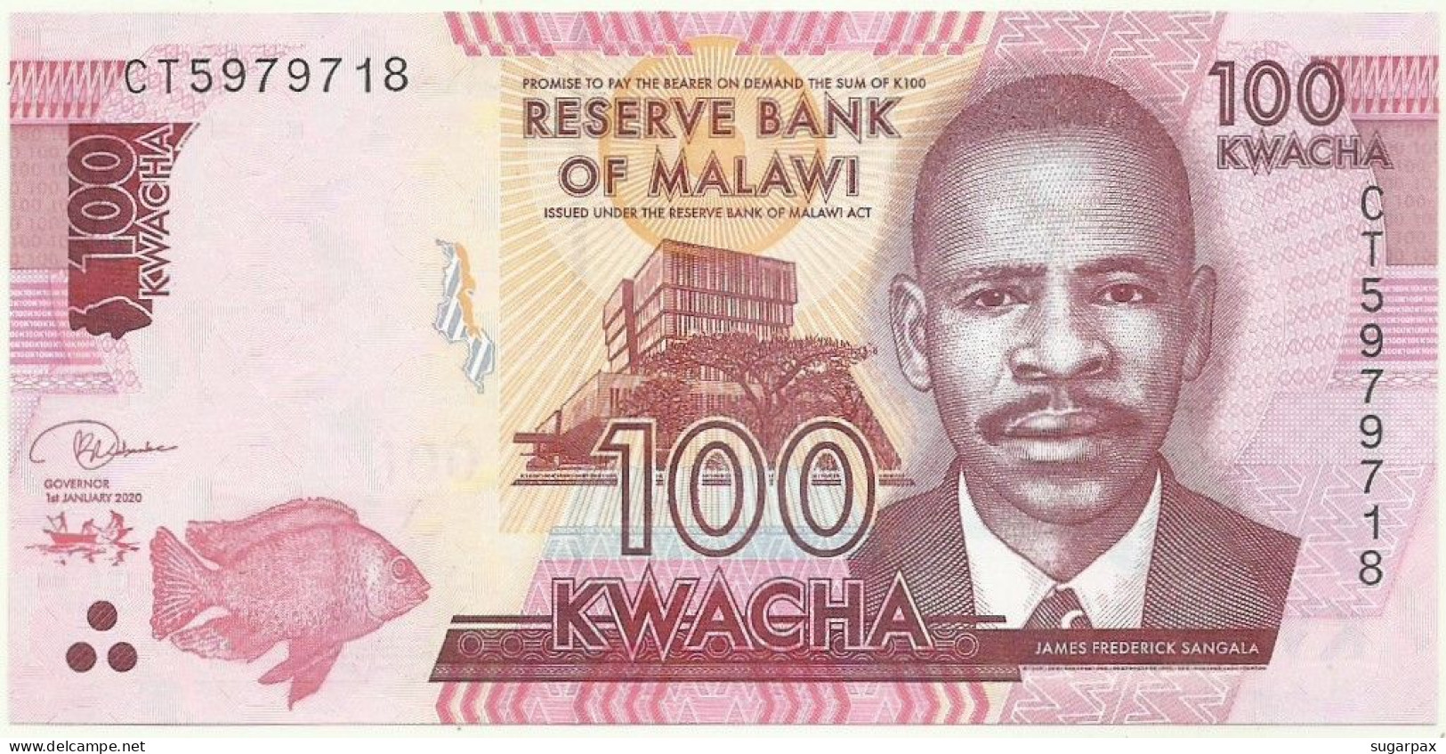 MALAWI - 100 Kwacha - 2020 ( 2022 ) - Pick: 65.e - Unc. - Série CT - Malawi