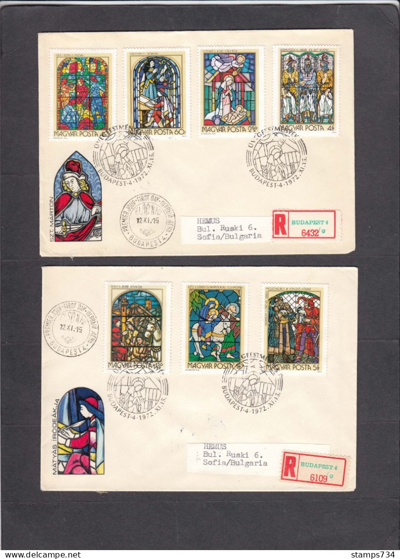 Hungary 1972 - Stained Glass Paintings, Mi-Nr. 2817/23, 2 FDC - FDC