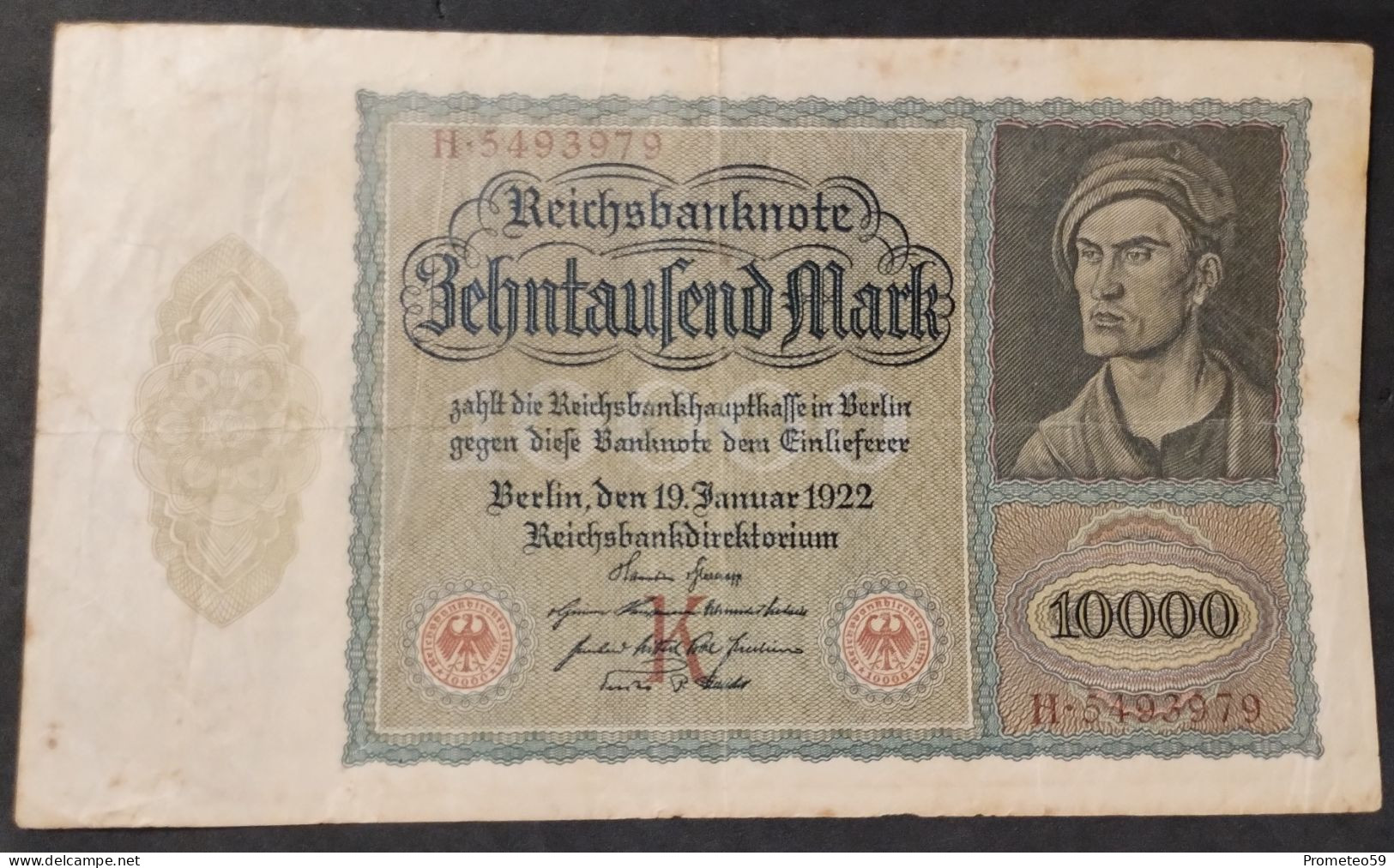 Alemania (Germany) – Billete Banknote De 10.000 Mark – 12.1.1922 - 10000 Mark