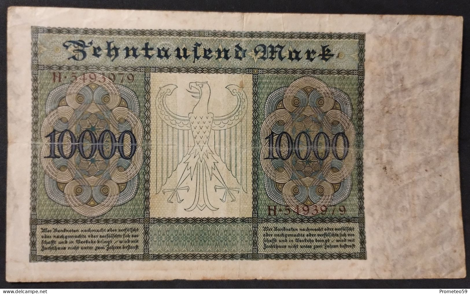 Alemania (Germany) – Billete Banknote De 10.000 Mark – 12.1.1922 - 10000 Mark