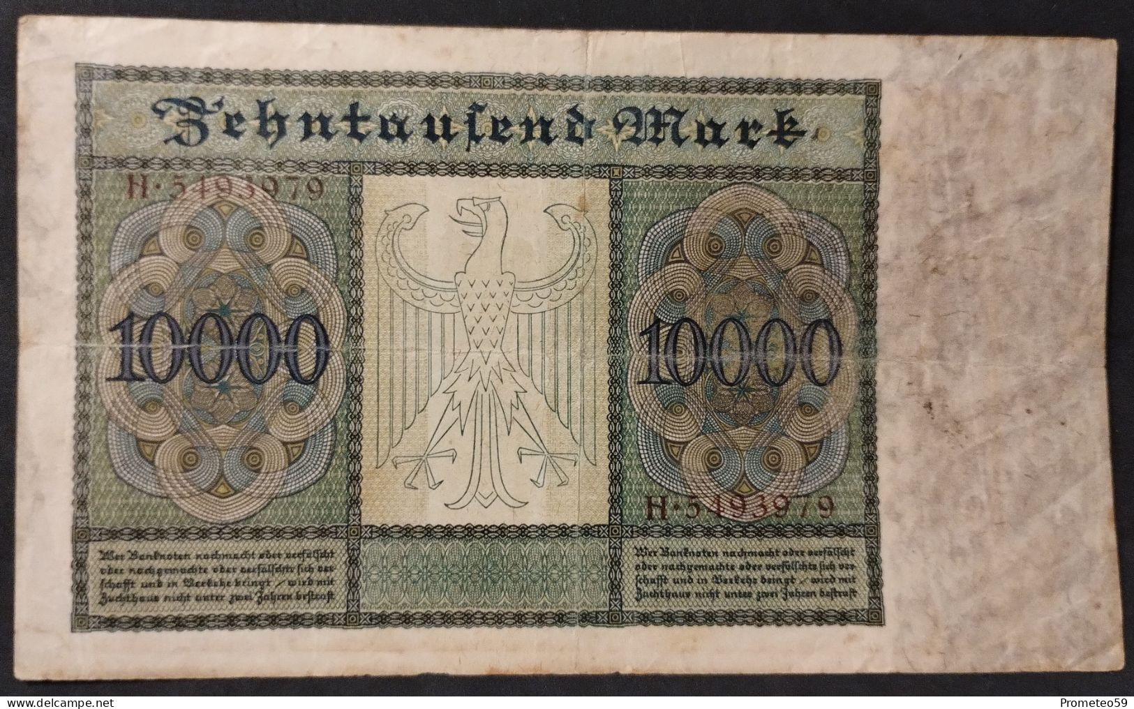 Alemania (Germany) – Billete Banknote De 10.000 Mark – 12.1.1922 - 10.000 Mark