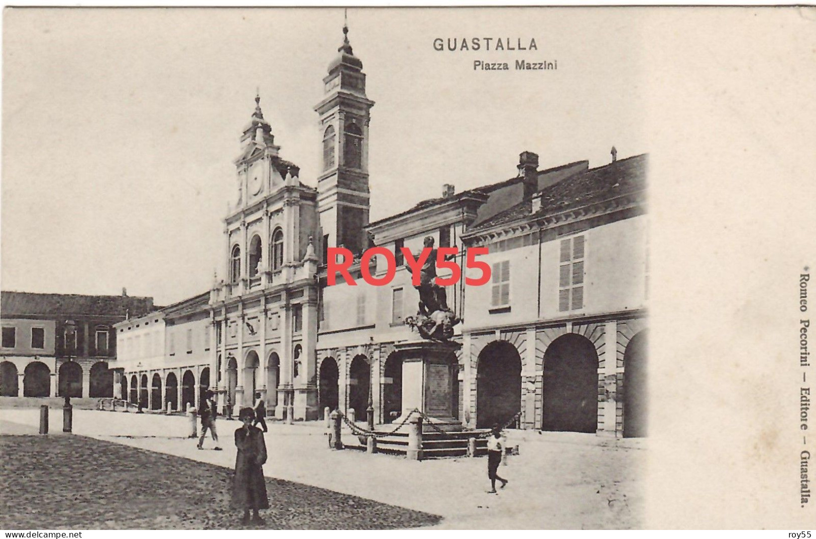 Emilia Romagna-reggio Emilia-guastalla Piazza Mazzini Animata Veduta Piazza Primi 900 (f.piccolo) - Sonstige & Ohne Zuordnung