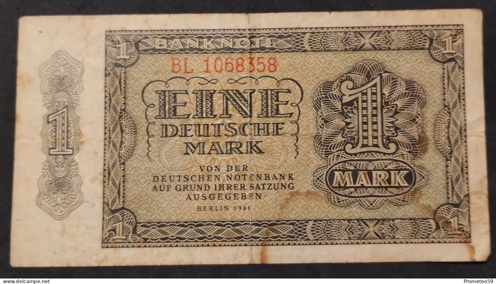 Alemania (Germany – República Democrática) – Billete Banknote De 1 Mark – 1948 - 1 Mark