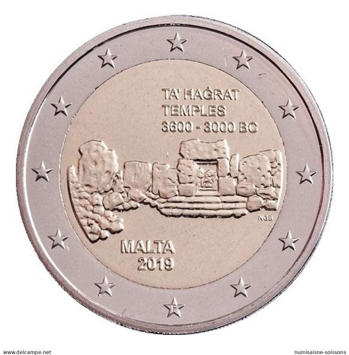 MALTE - 2 EURO 2019 - SITE PREHISTORIQUE TA' HAGRAT - SPL - Malta