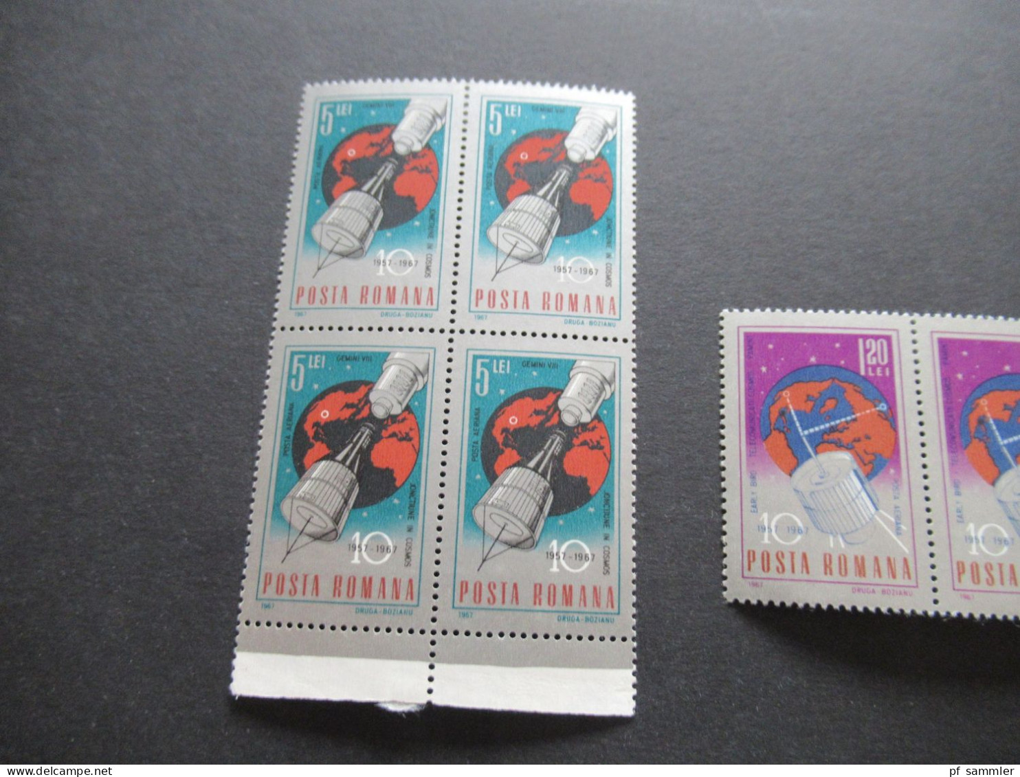 Rumänien 1967 Weltraumforschung Flugpostmarken Nr.2564 (3) Und Nr.2567 (4) ** / Postfrisch - Nuovi