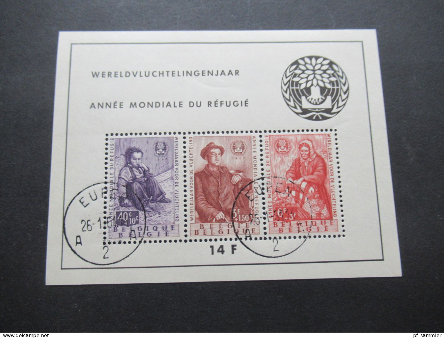 Belgien 1960 Block 26 / 2x gestempelt Tagesstempel Eupen und 1x postfrisch Katalogwert 2012 betrug 225€