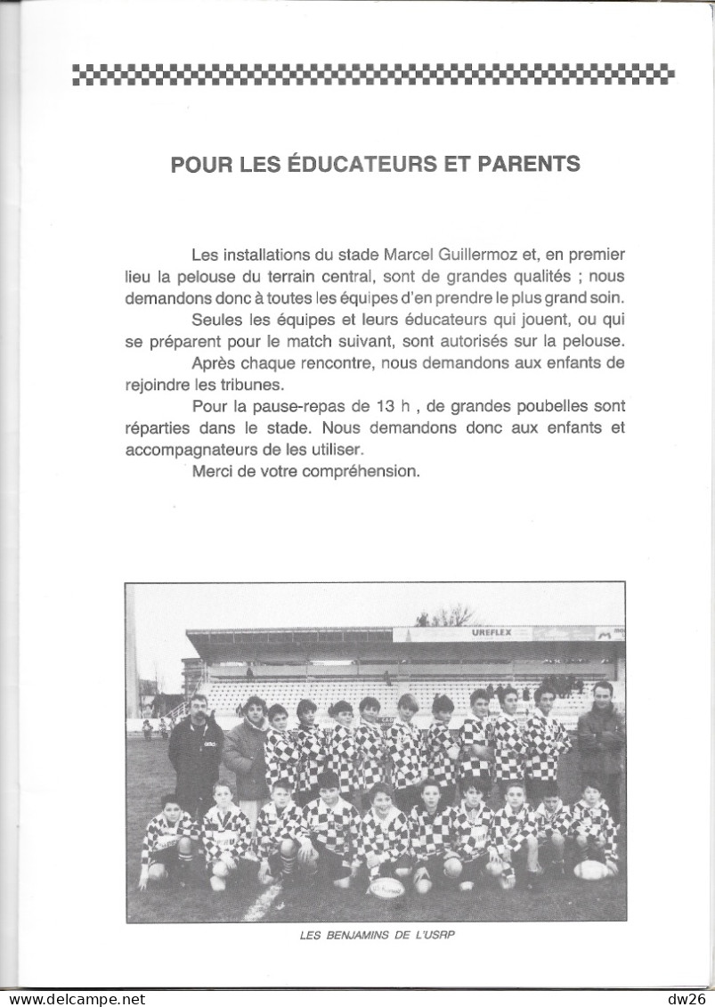 Sports, Ecole De Rugby USRP (Romans-Bourg De Péage) Plaquette 9ème Challenge Rouffia, 31 Mars 1996, équipes Jeunes - Rugby