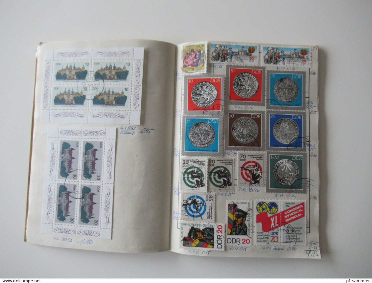 Sammlung / interessantes Auswahlheft DDR 1983 - 1989 viele gestempelte Marken /eventl. Fundgrube / viele Tagesstempel