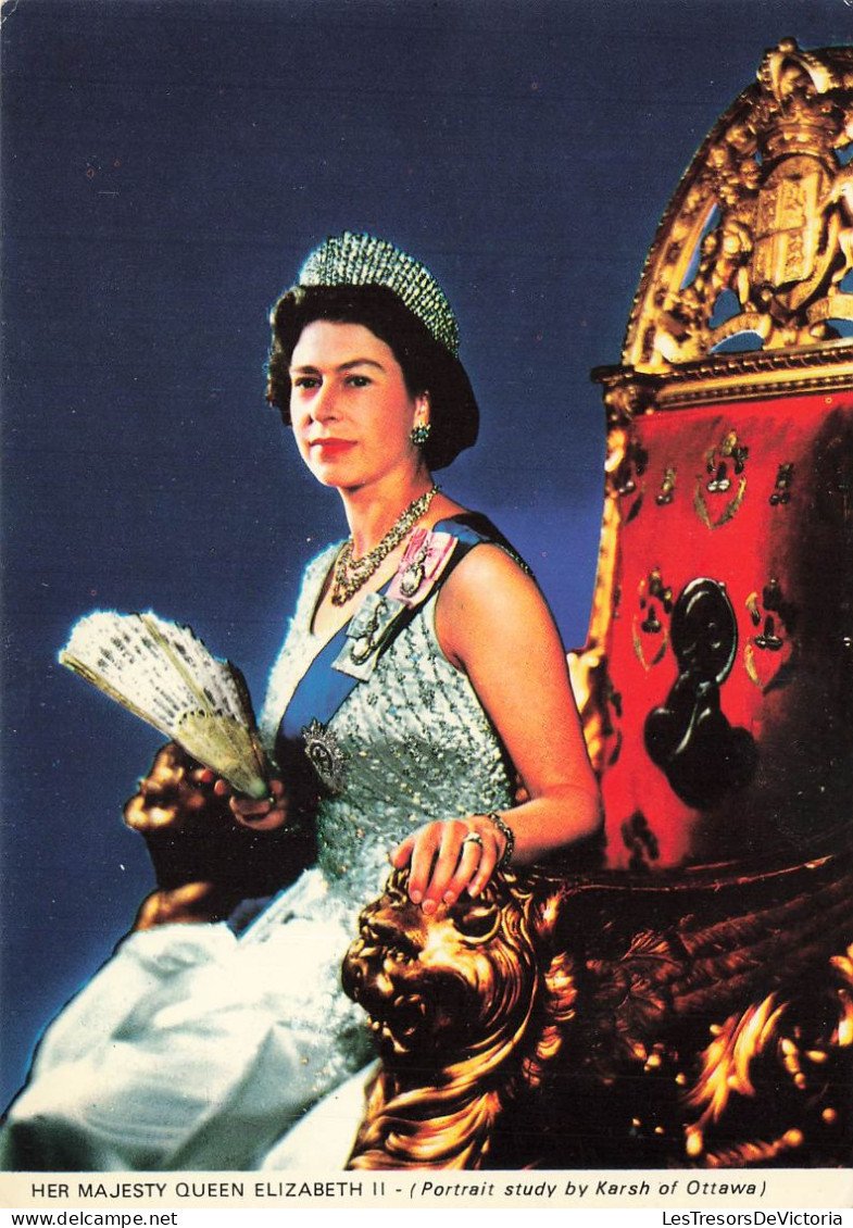 FAMILLE ROYALE - Her Majesty Queen Elizabeth II - (Portrait Study By Karsh Of Ottawa) - Carte Postale - Case Reali