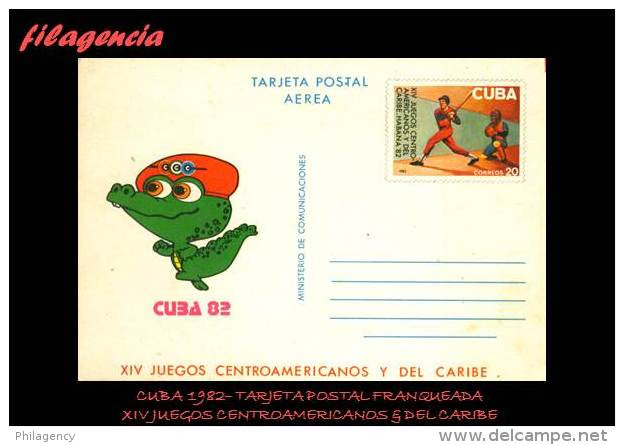 CUBA. ENTEROS POSTALES. TARJETA POSTAL FRANQUEADA 1982. XIV JUEGOS CENTROAMERICANOS & DEL CARIBE. BÉISBOL - Otros & Sin Clasificación