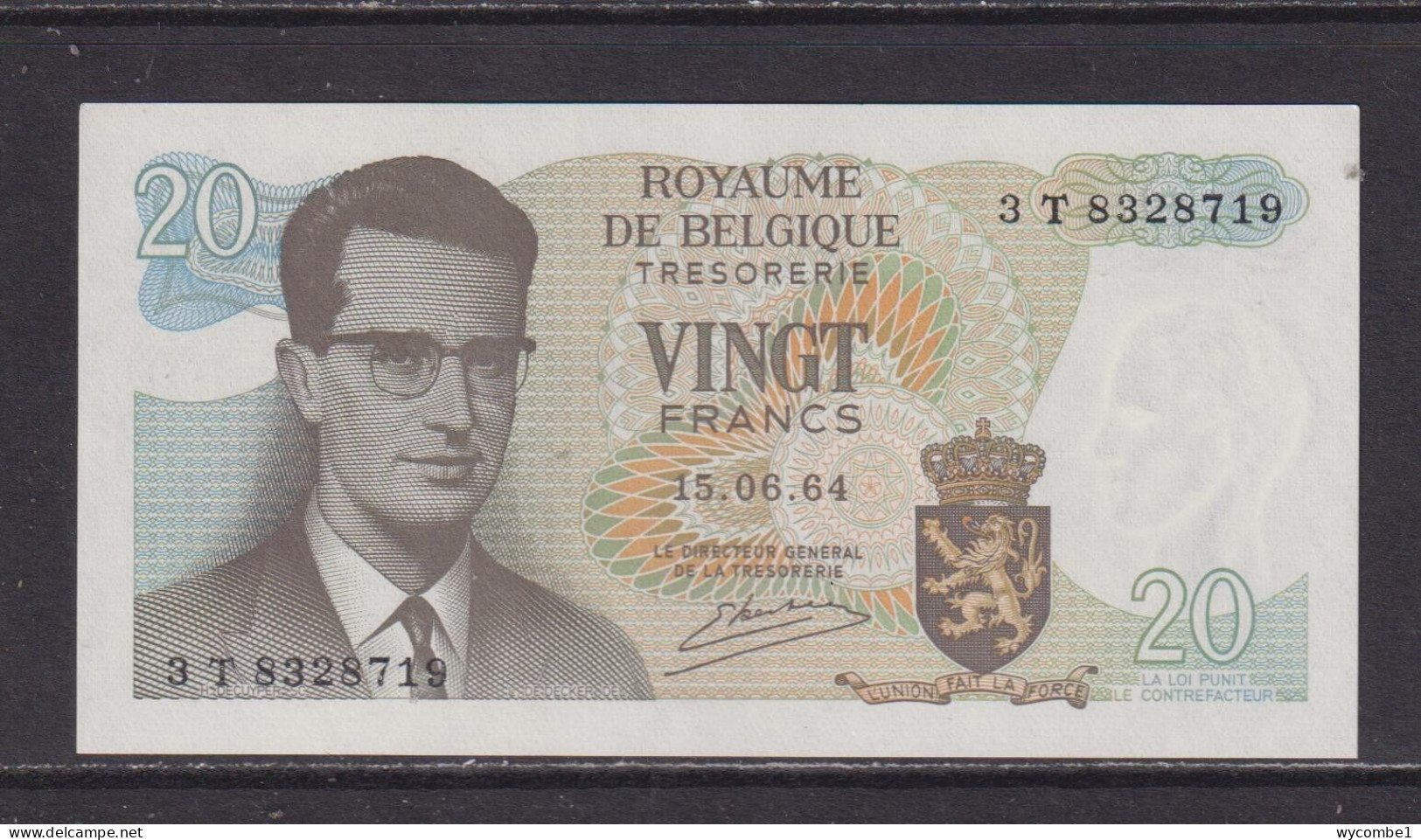 BELGIUM - 1964 20 Franc AUNC/UNC Banknote - 20 Franchi