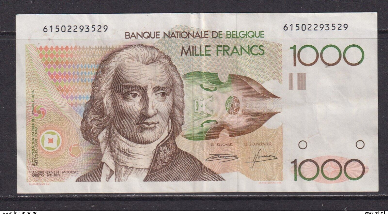 BELGIUM - 1980-1996 1000 Franc Circulated Banknote - 1000 Frank