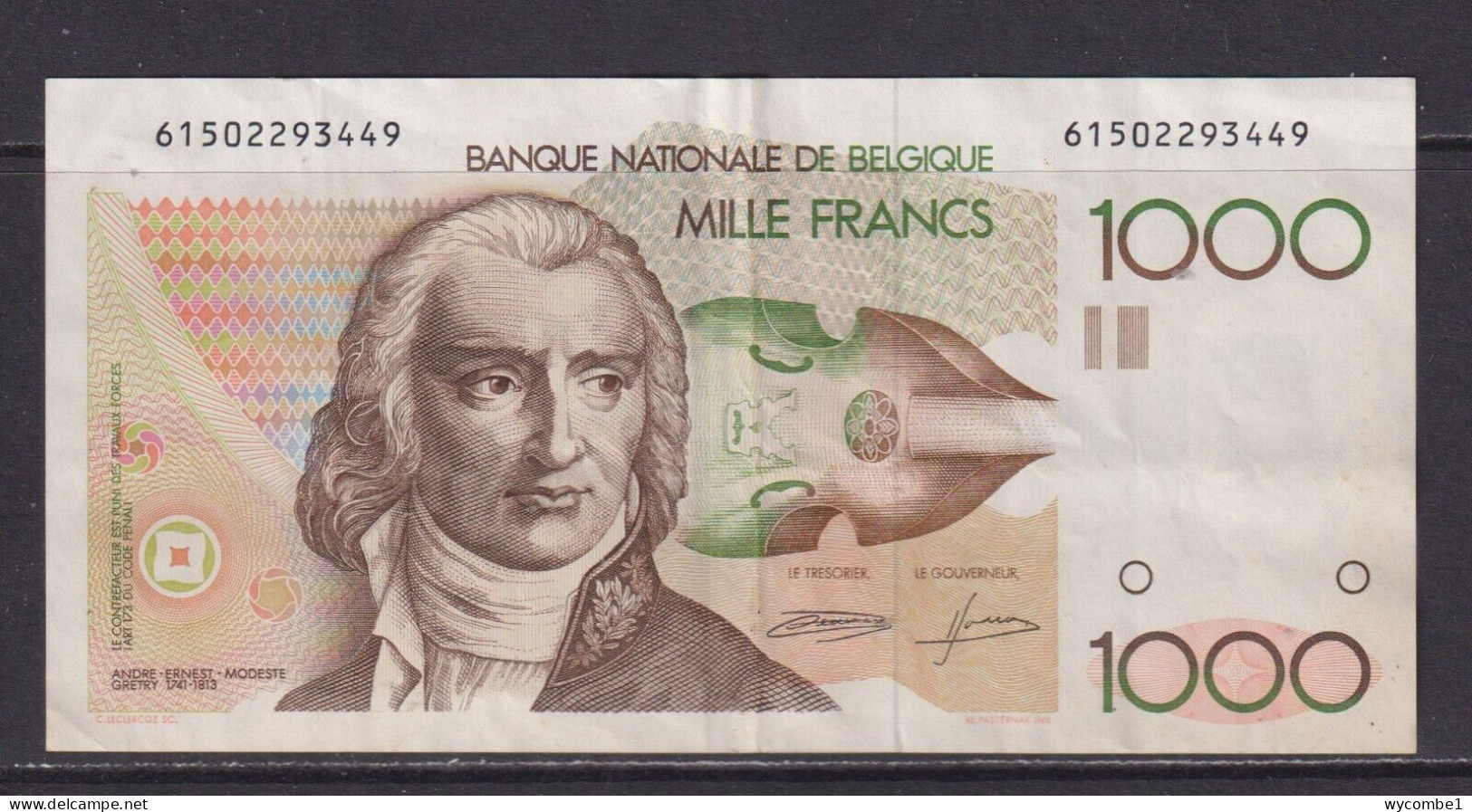 BELGIUM - 1980-1996 1000 Franc Circulated Banknote - 1000 Francos