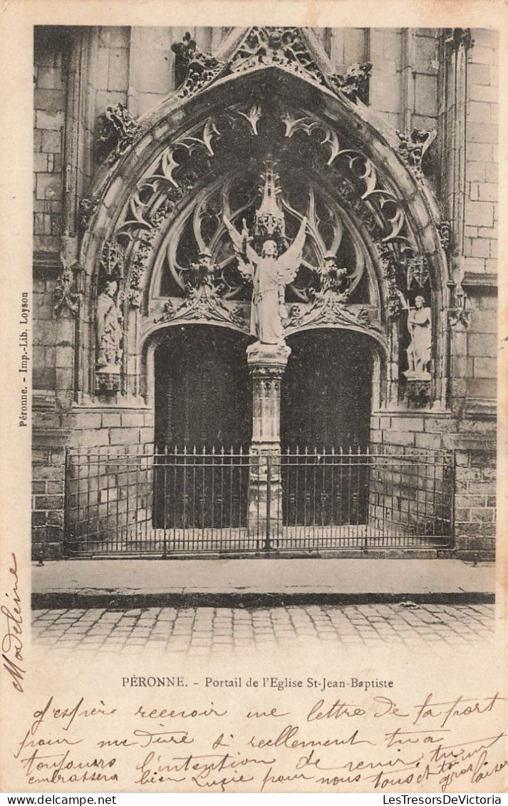 FRANCE - Peronne - Portail De L'église De Saint Jean Baptiste - Carte Postale Ancienne - Peronne