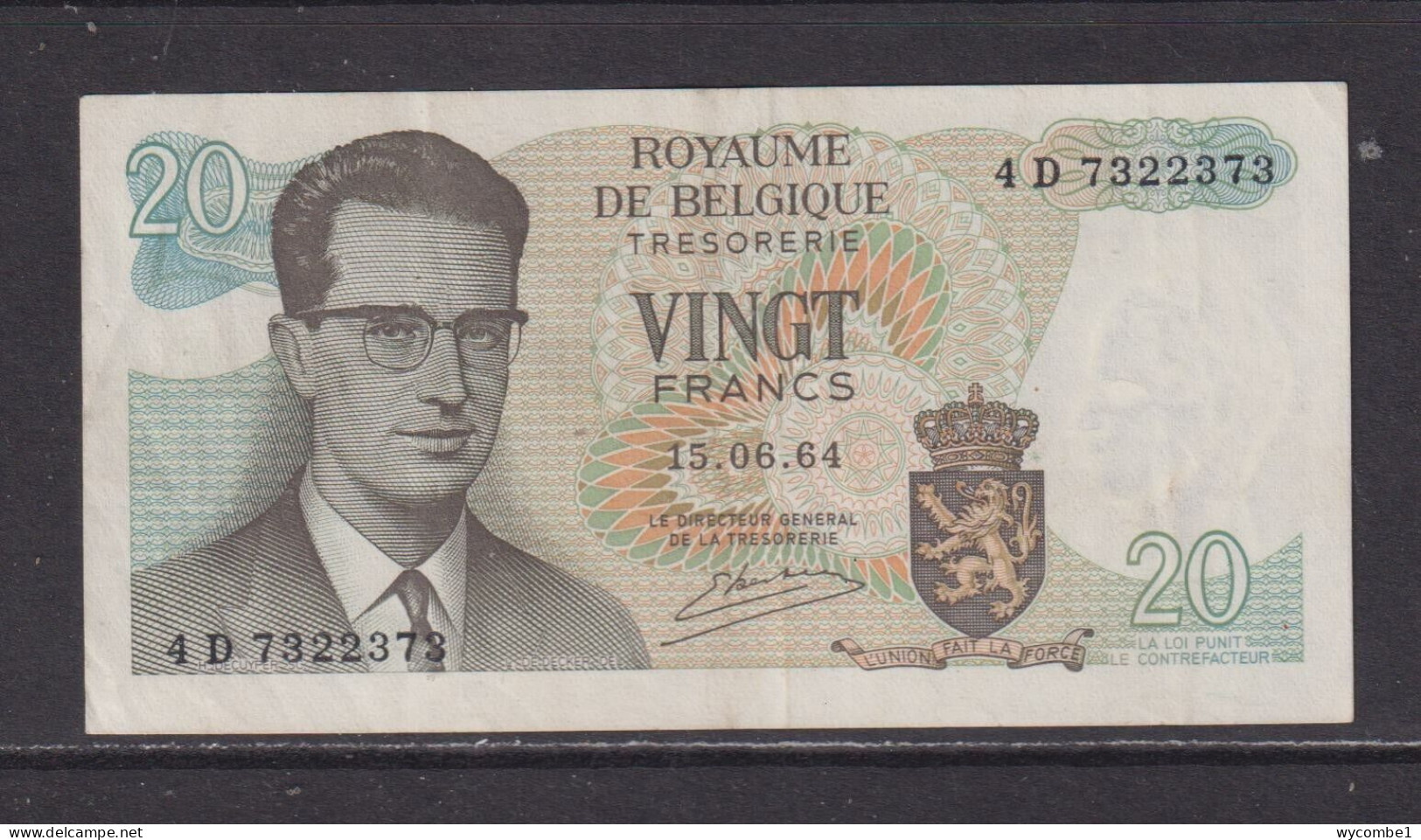 BELGIUM - 1964 20 Franc Circulated Banknote - 20 Franchi