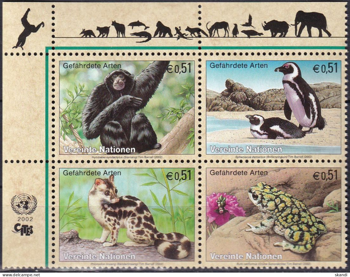 UNO WIEN 2002 Mi-Nr. 357/60 ** MNH - Unused Stamps