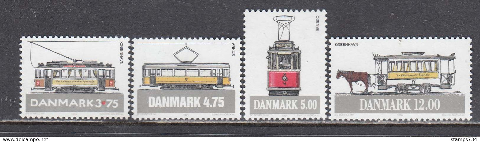 Denmark 1994 - Tramway, Mi-Nr. 1080/83, MNH** - Tranvie