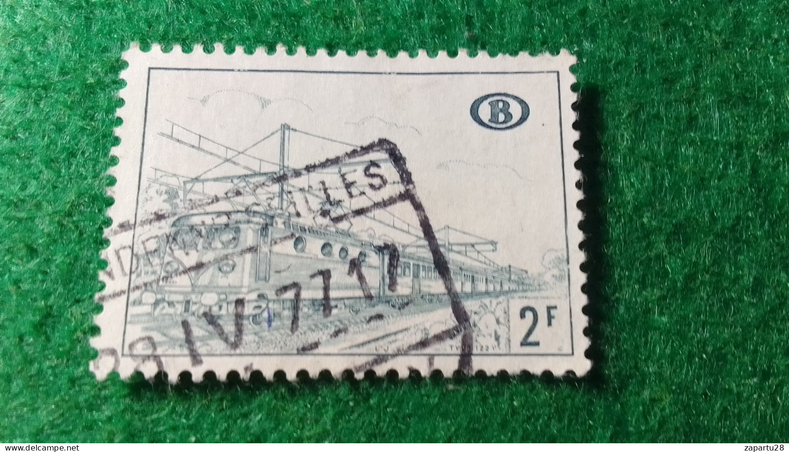 BELÇİKA-   DEMİRYOLU PAKET  POSTASI --1952-87-    2  FR   DAMGALI - Used