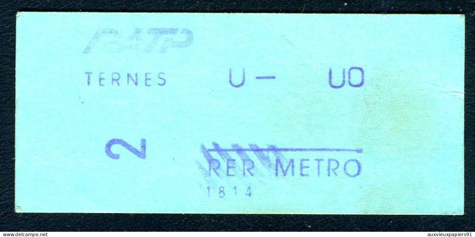 Ticket De Métro Paris - RATP - RER METRO - 2 Cl - Station TERNES - Europe