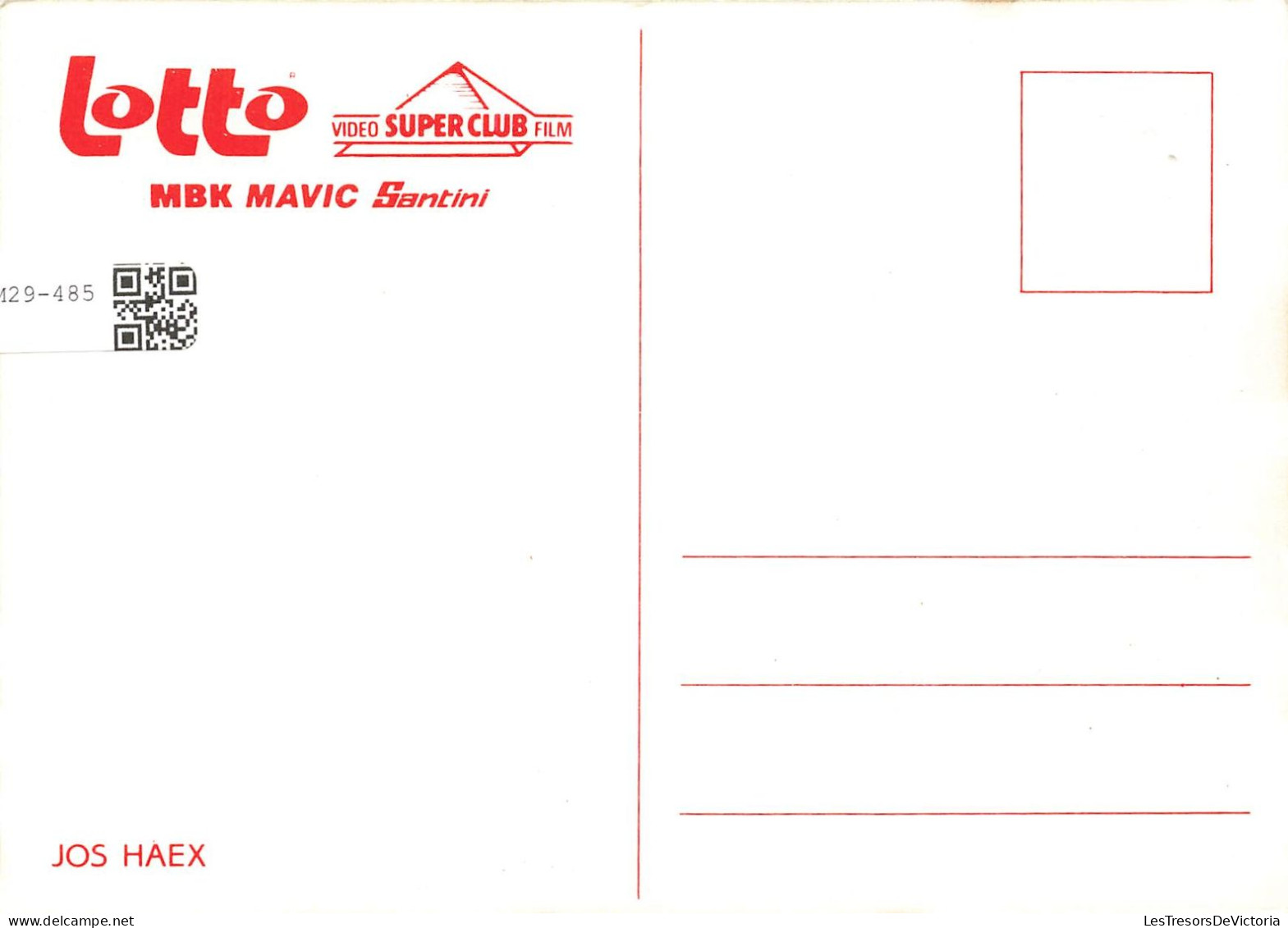 SPORT - Cyslisme - Lotto - MBK Mavic Santini - Jos Haex - Carte Postale - Cycling