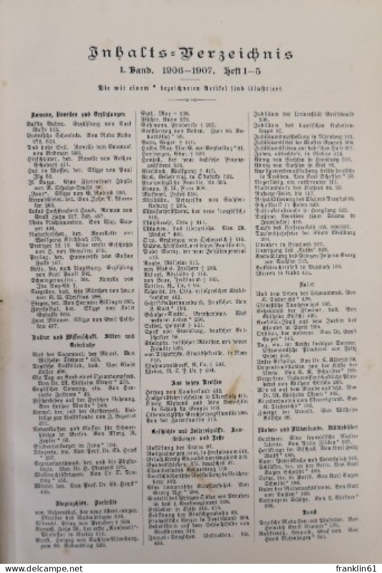 Über Land Und Meer. Jahrgang 1906/07. Erster Band. Heft 1 - 5. - Andere & Zonder Classificatie