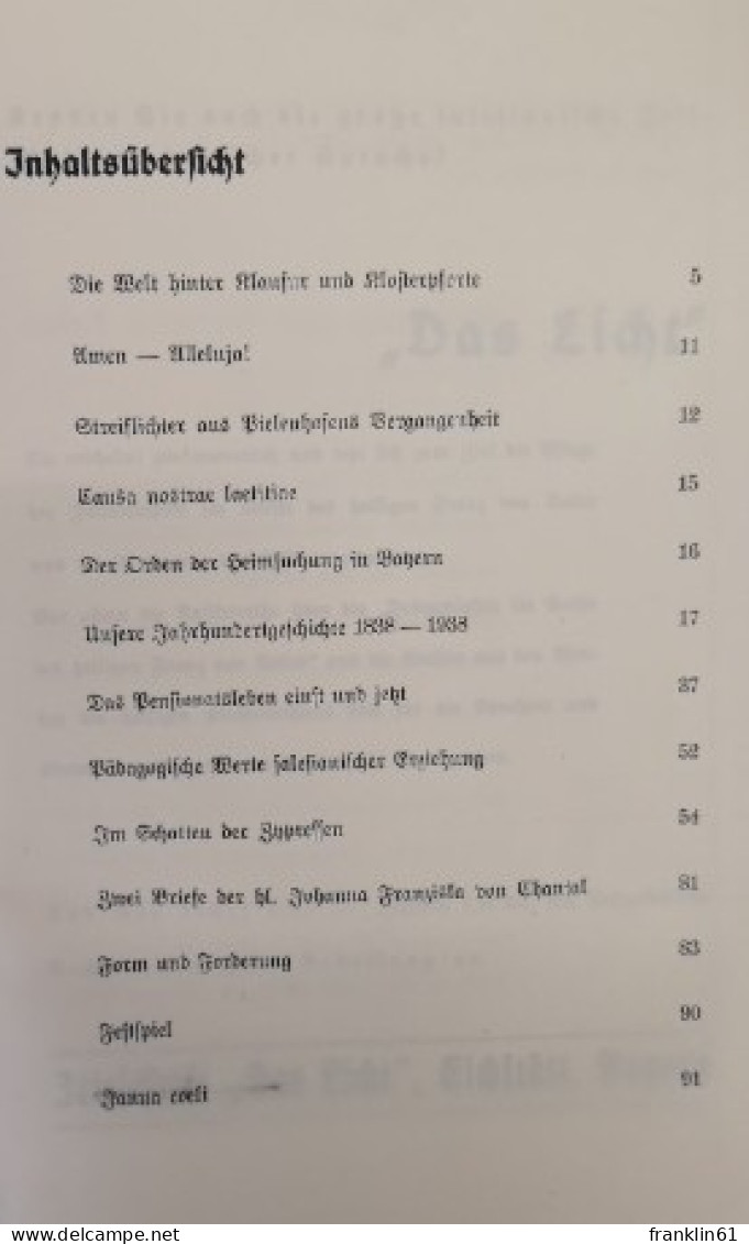 Maria Am Gestade 1838 - 1938. Zum Jubiläum Des Heimsuchungsklosters Pielenhofen. - 4. 1789-1914