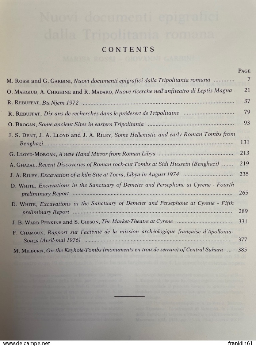 Libya Antiqua. Volume XIII - XIV 1976-1977. - Archeology