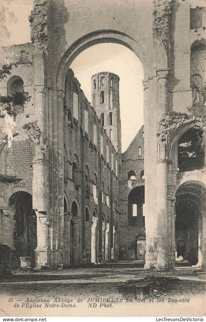 FRANCE -  Ancienne Abbaye De Jumièges - La Nef Et Les Bas Côté De L'église Notre Dame - Carte Postale Ancienne - Jumieges