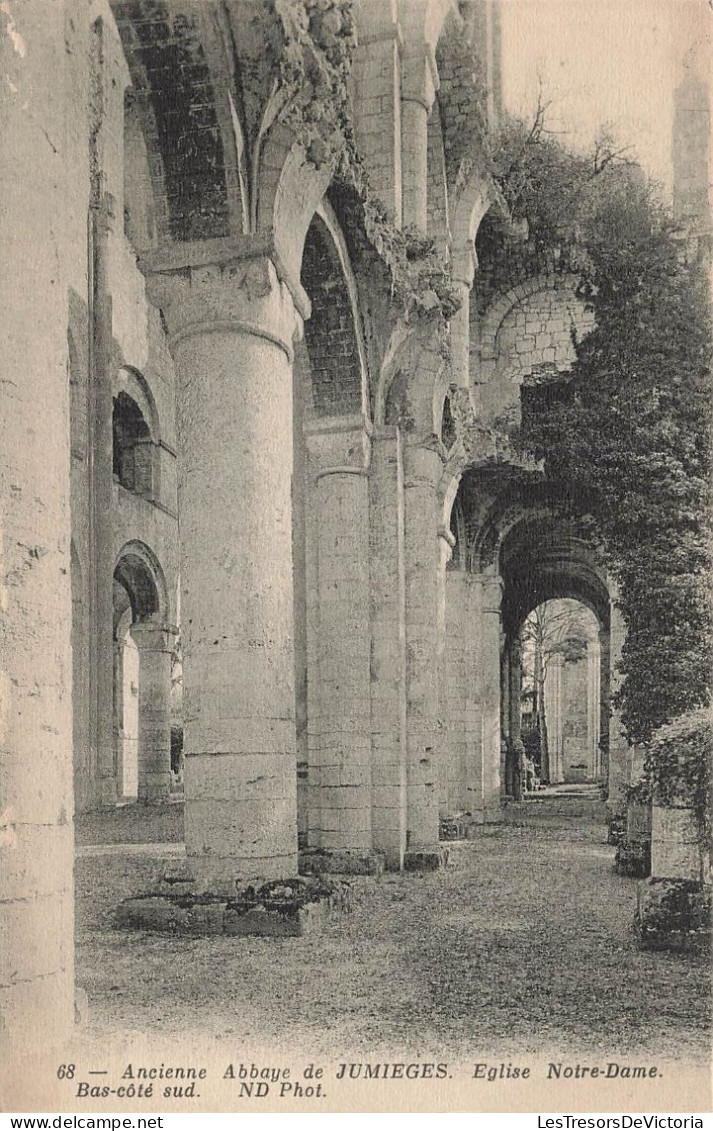 FRANCE -  Ancienne Abbaye De Jumièges - Les Bas Côté Sud De L'église Notre Dame - Carte Postale Ancienne - Jumieges