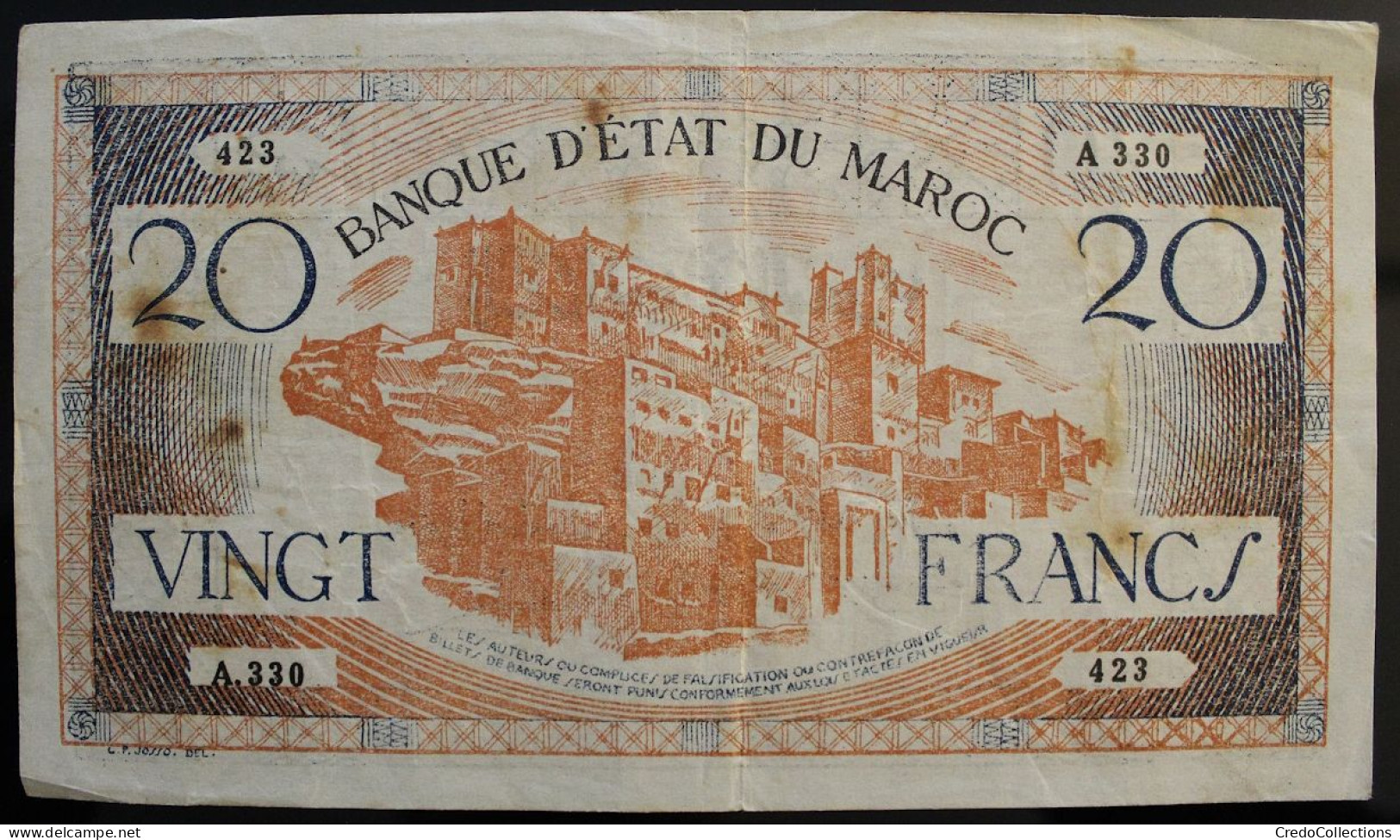 Maroc - 20 Francs - 1943 - PICK 39 - TTB - Marokko