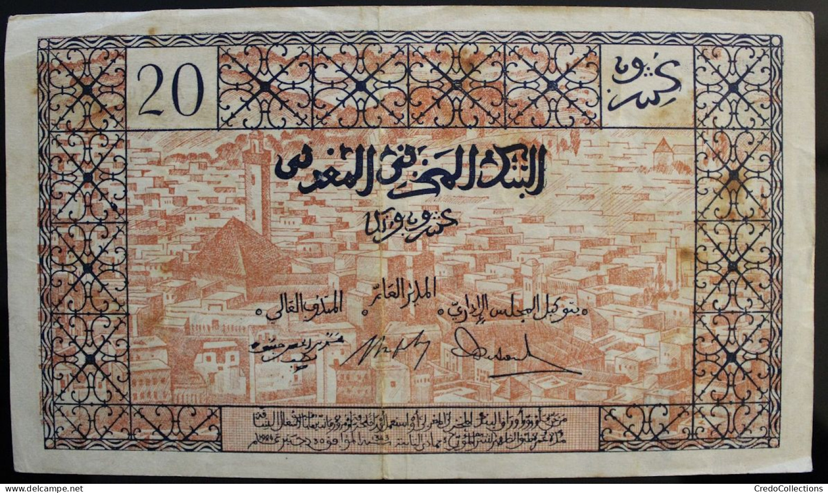 Maroc - 20 Francs - 1943 - PICK 39 - TTB - Marocco