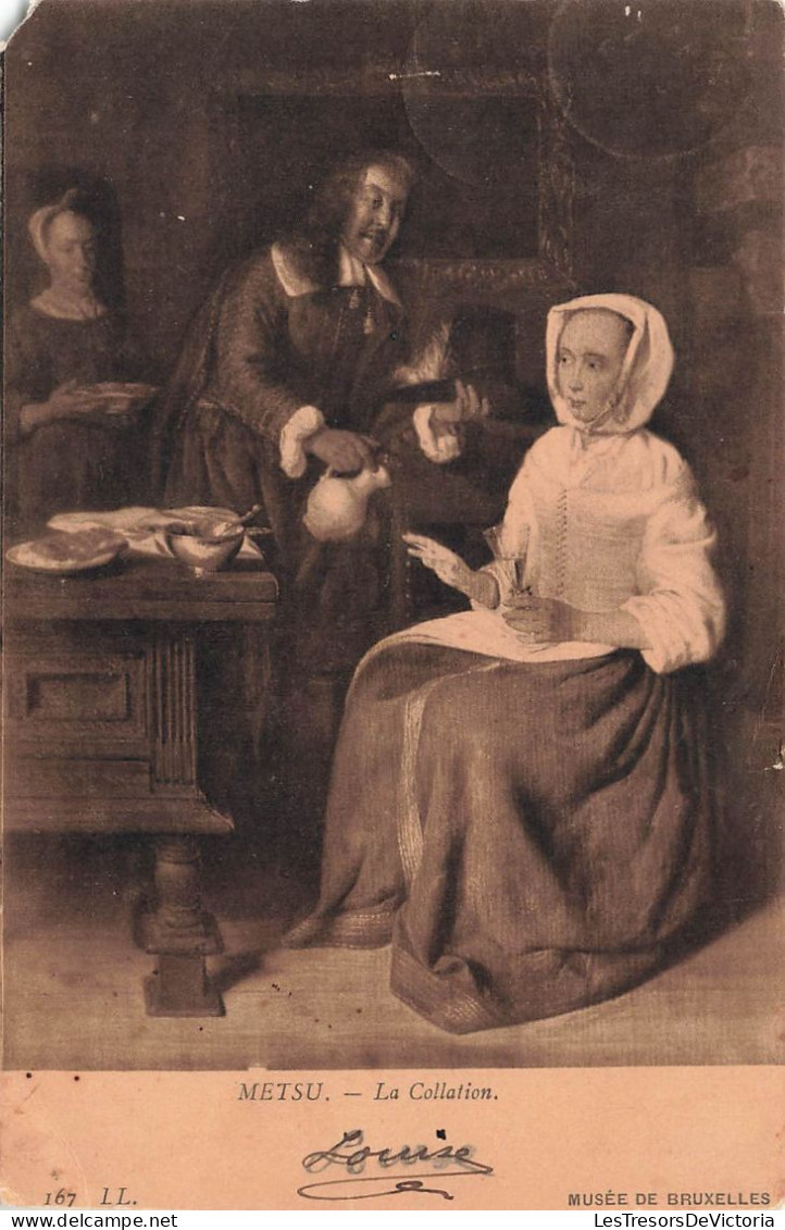 BELGIQUE - Musée De Bruxelles - Metsu - La Collation - LL - Carte Postale Ancienne - Musées