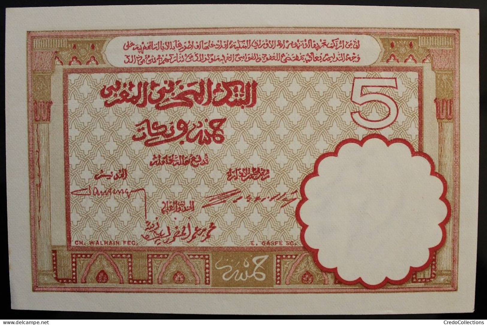 Maroc - 5 Francs - 1922 - PICK 23 Aa - SPL	/ NEUF - Marokko