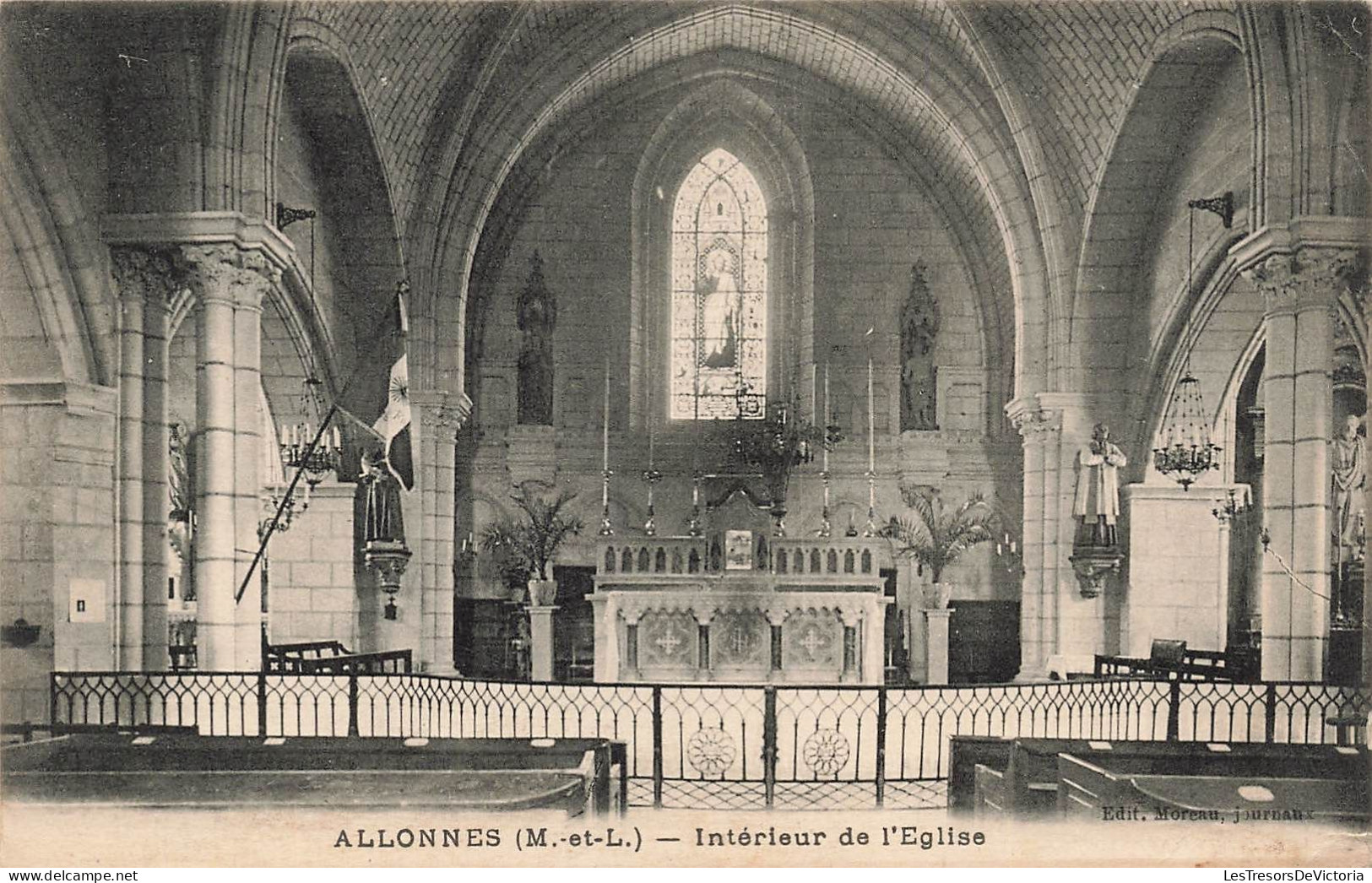 FRANCE -  Allonnes - Vue De L'intérieur De L'église - Carte Postale Ancienne - Other & Unclassified
