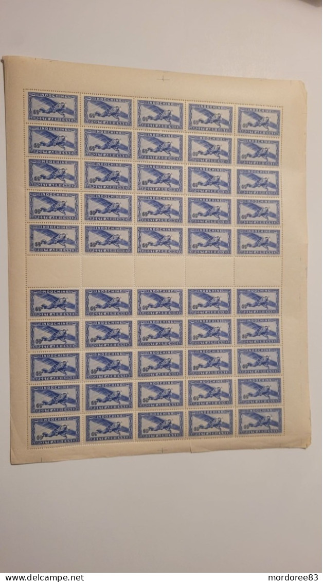 INDOCHINE YT PA34 - PA 34 FEUILLE ENTIERE NEUF 50 TIMBRES - Poste Aérienne